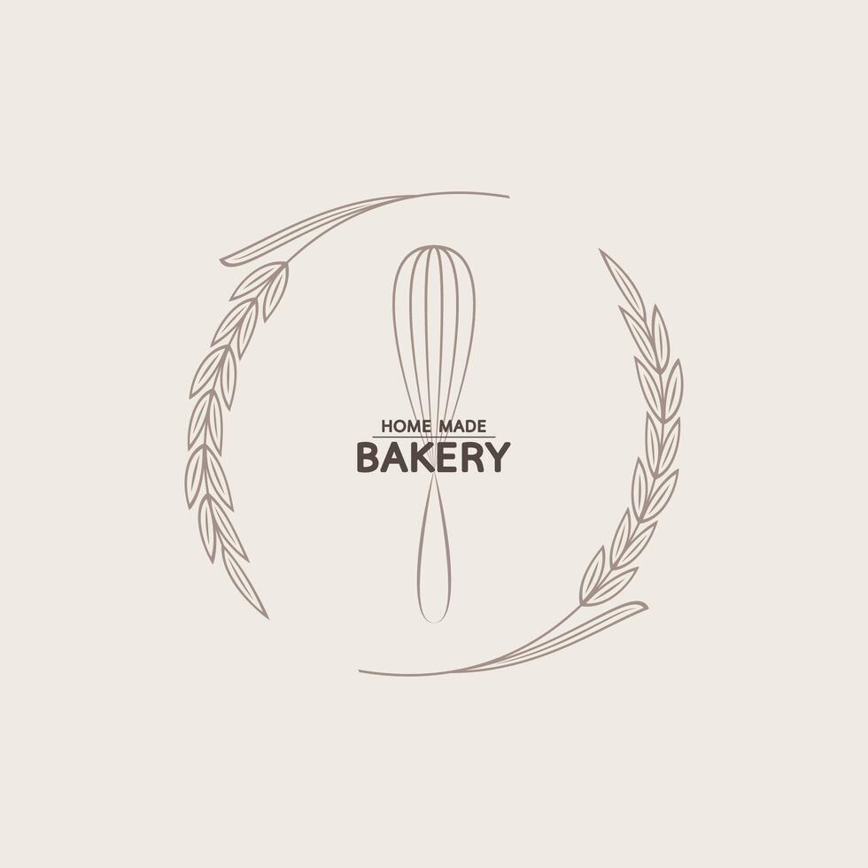 Bakery logo design. Bakery sign vector. Whisk logo design. vector