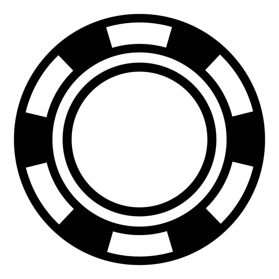 Black and White Casino Chip icon vector template