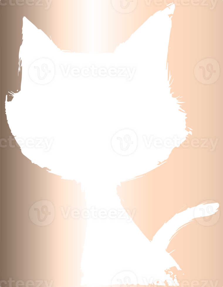 Kitten silhouette drawing holiday decoration. png