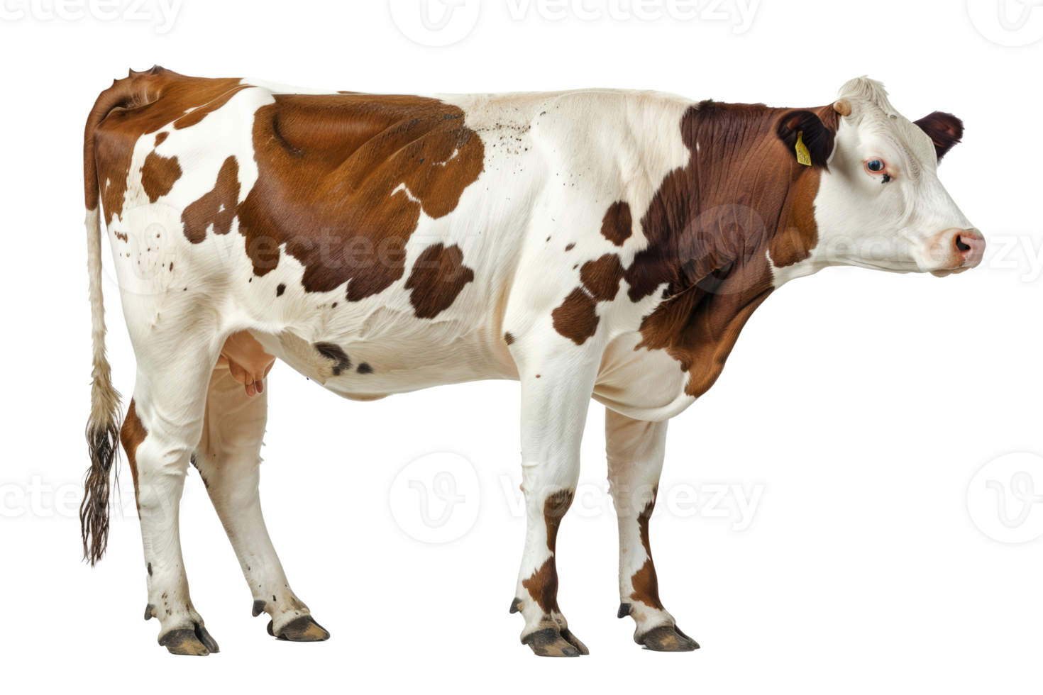 AI generated Cow with brown spots isolated png