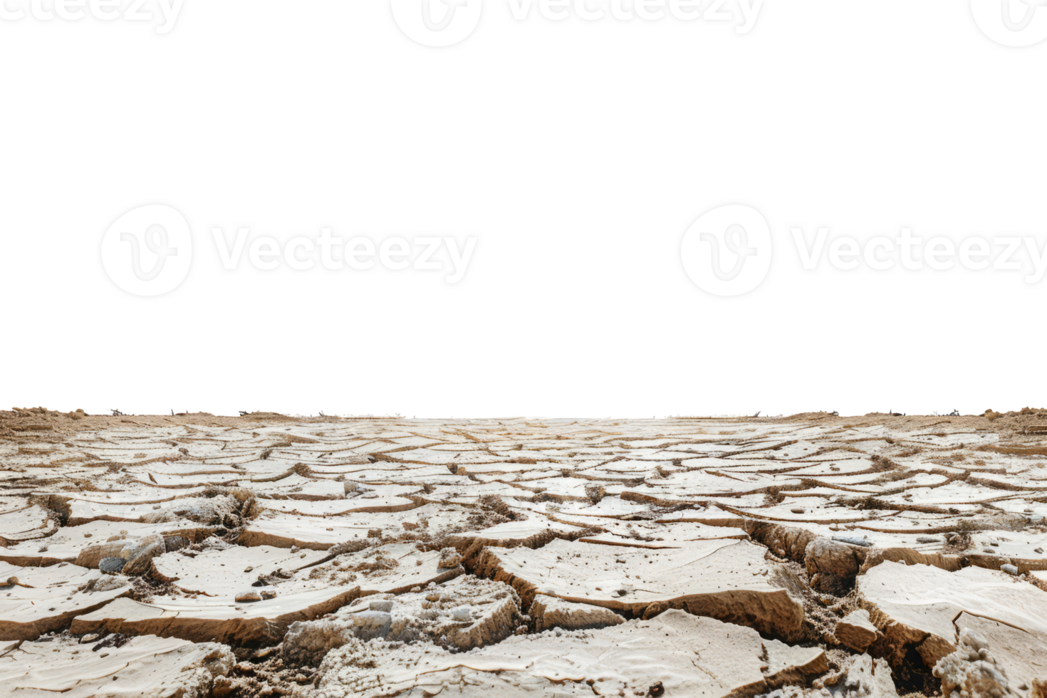 AI generated Dry and cracked soil in barren desert png