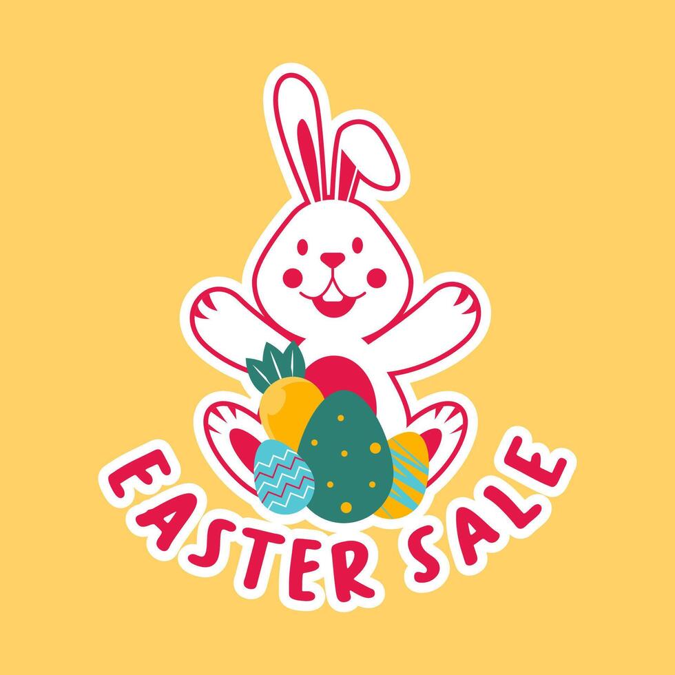 AI generated Easter Happy Bunny vector