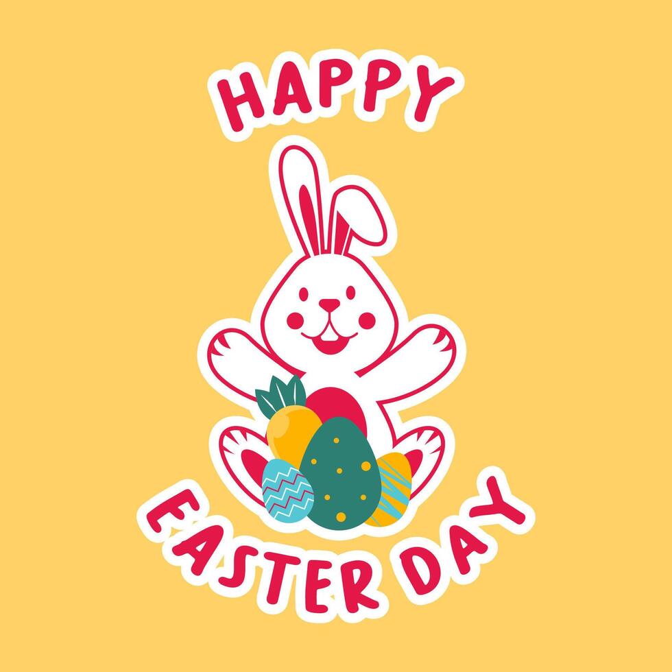 AI generated Easter Happy Bunny vector