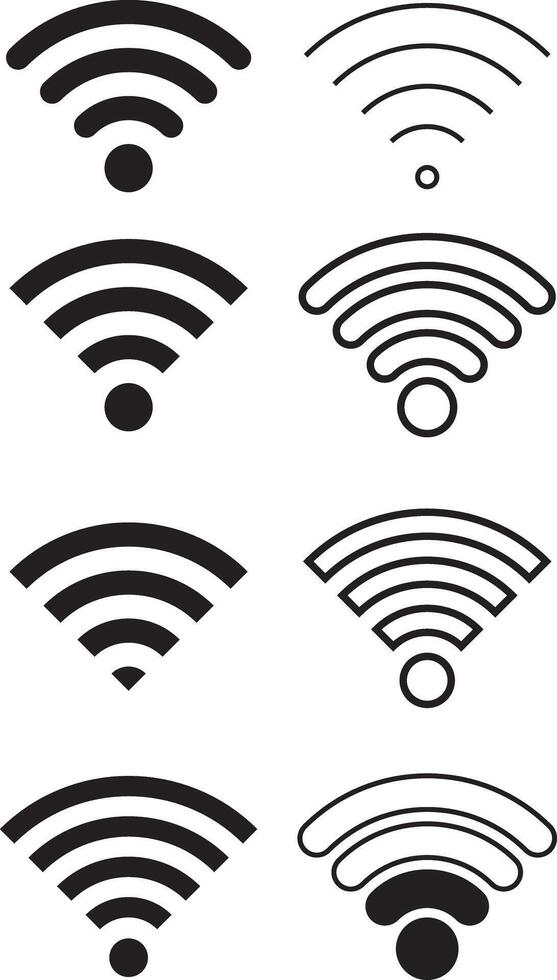 Set of wifi icon isolated on white background vector
