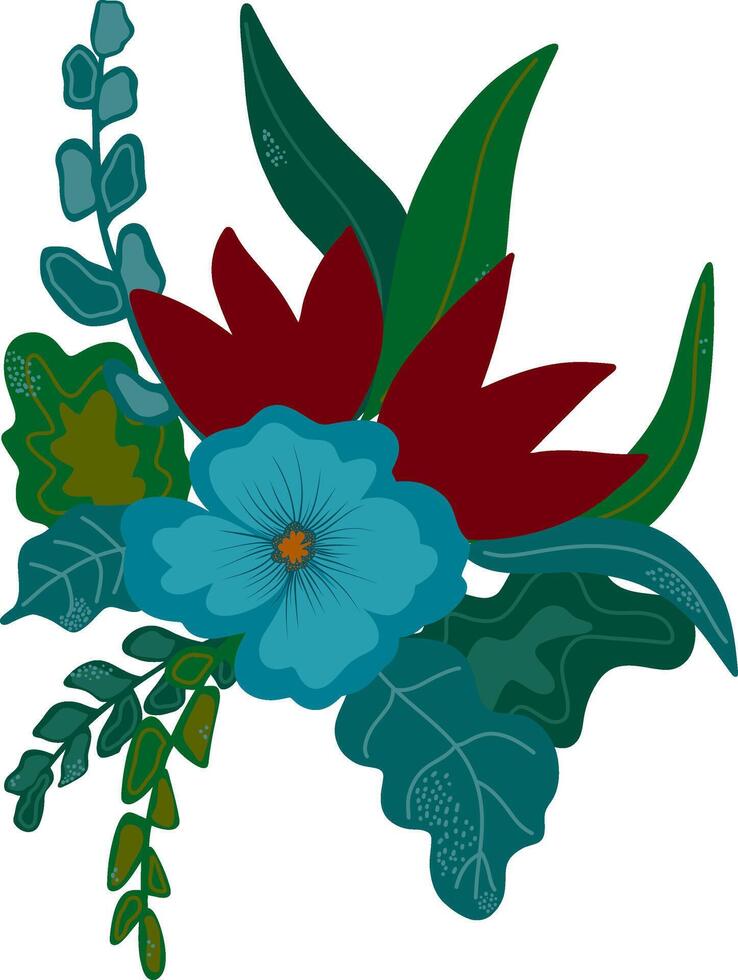 a flower with leaves and flowers on a white background vector