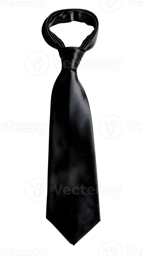 AI generated Elegant Black Necktie on Isolated Background png