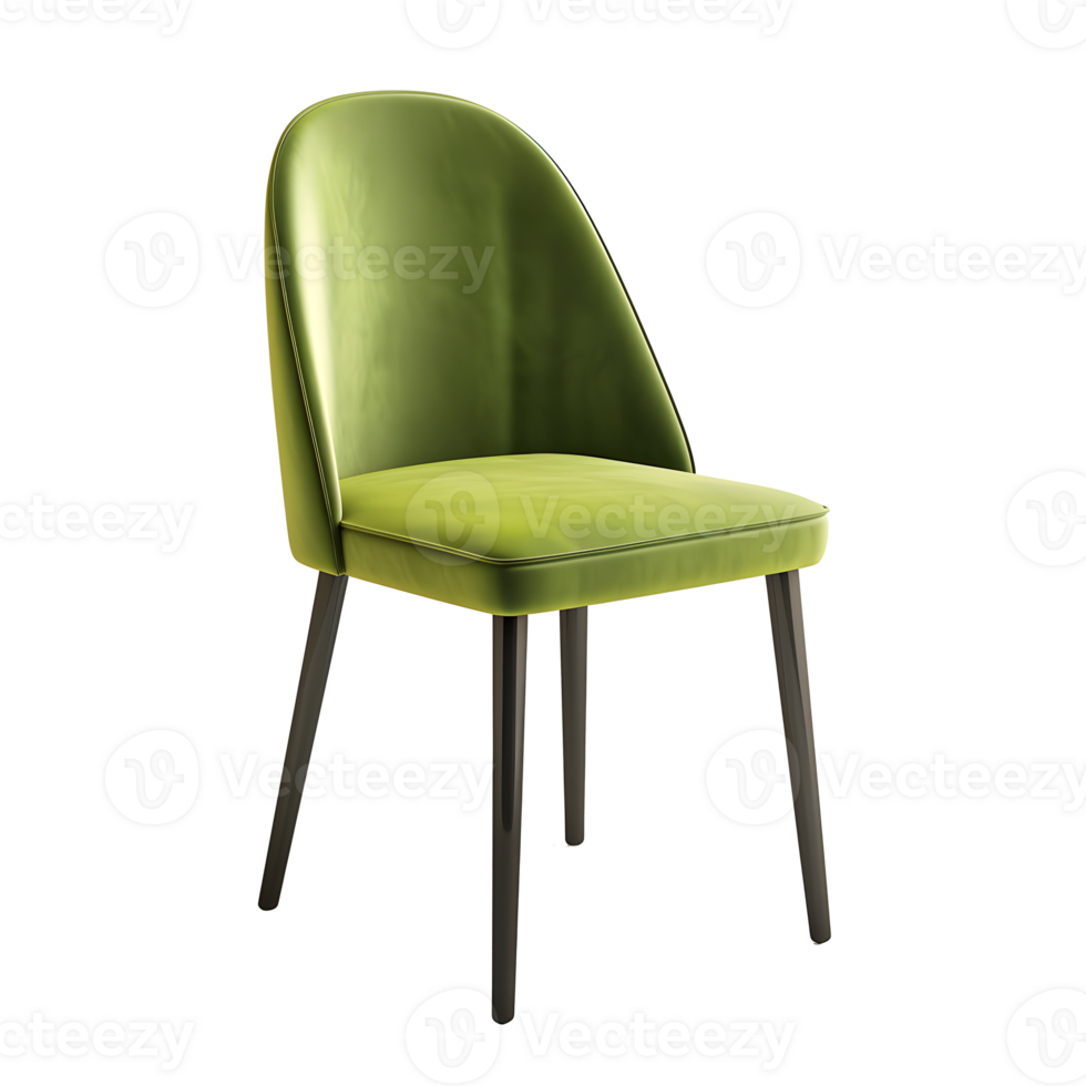 AI generated Eye-Catching vibrant colored Chair Scandinavian Design, Isolated on Transparent Background png