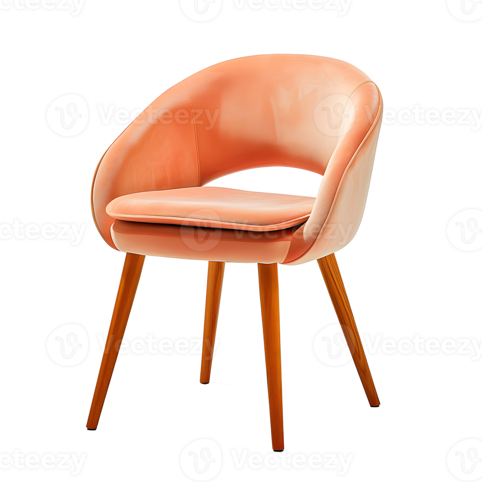 AI generated Eye-Catching vibrant colored Chair Scandinavian Design, Isolated on Transparent Background png