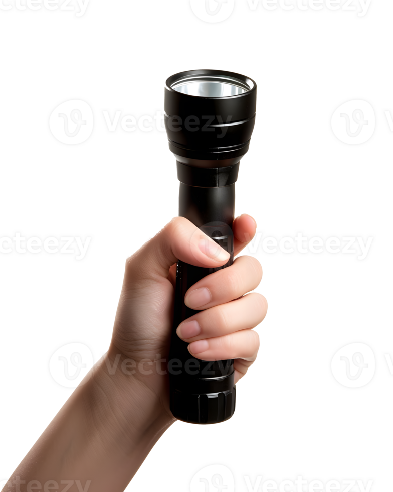 AI generated Hand Holding Flashlight on Transparent Background png