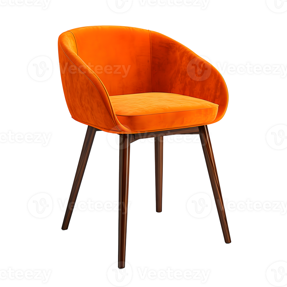 AI generated Eye-Catching vibrant colored Chair Scandinavian Design, Isolated on Transparent Background png