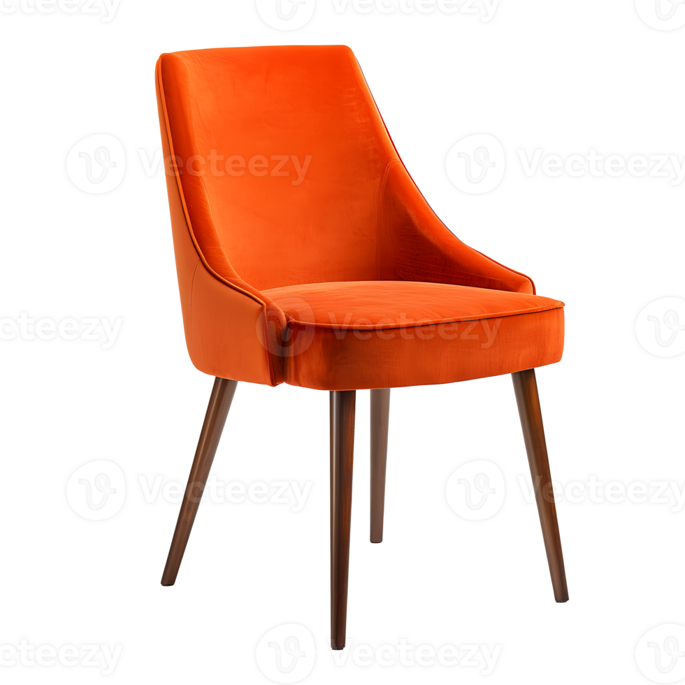 AI generated Eye-Catching vibrant colored Chair Scandinavian Design, Isolated on Transparent Background png