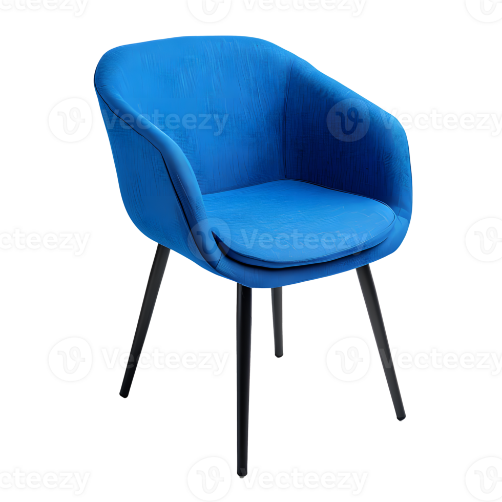 AI generated Eye-Catching vibrant colored Chair Scandinavian Design, Isolated on Transparent Background png