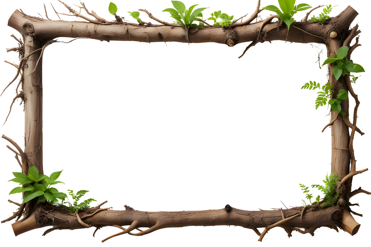AI generated Root border frame PNG transparent background