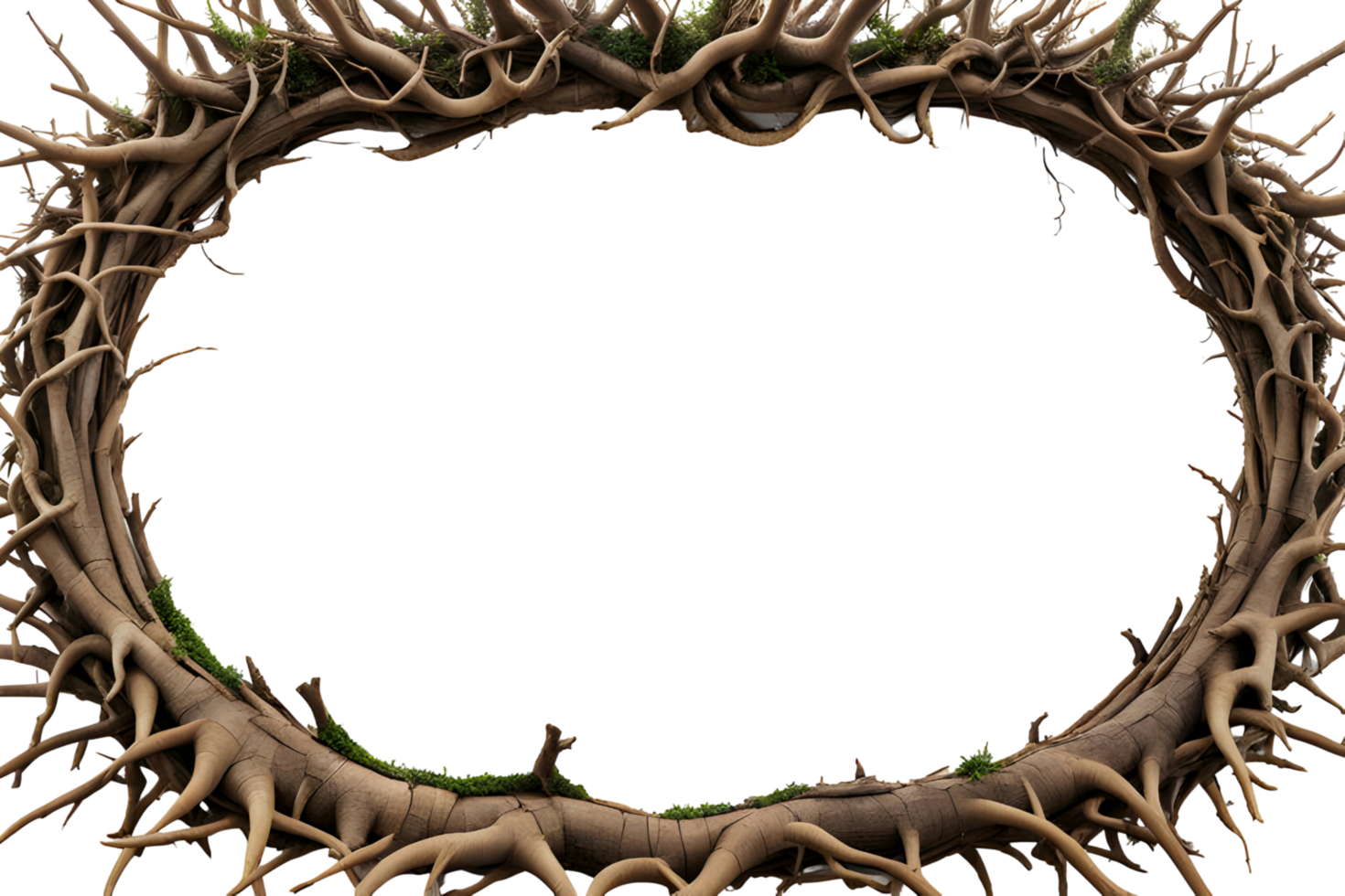 AI generated Root border frame PNG transparent background