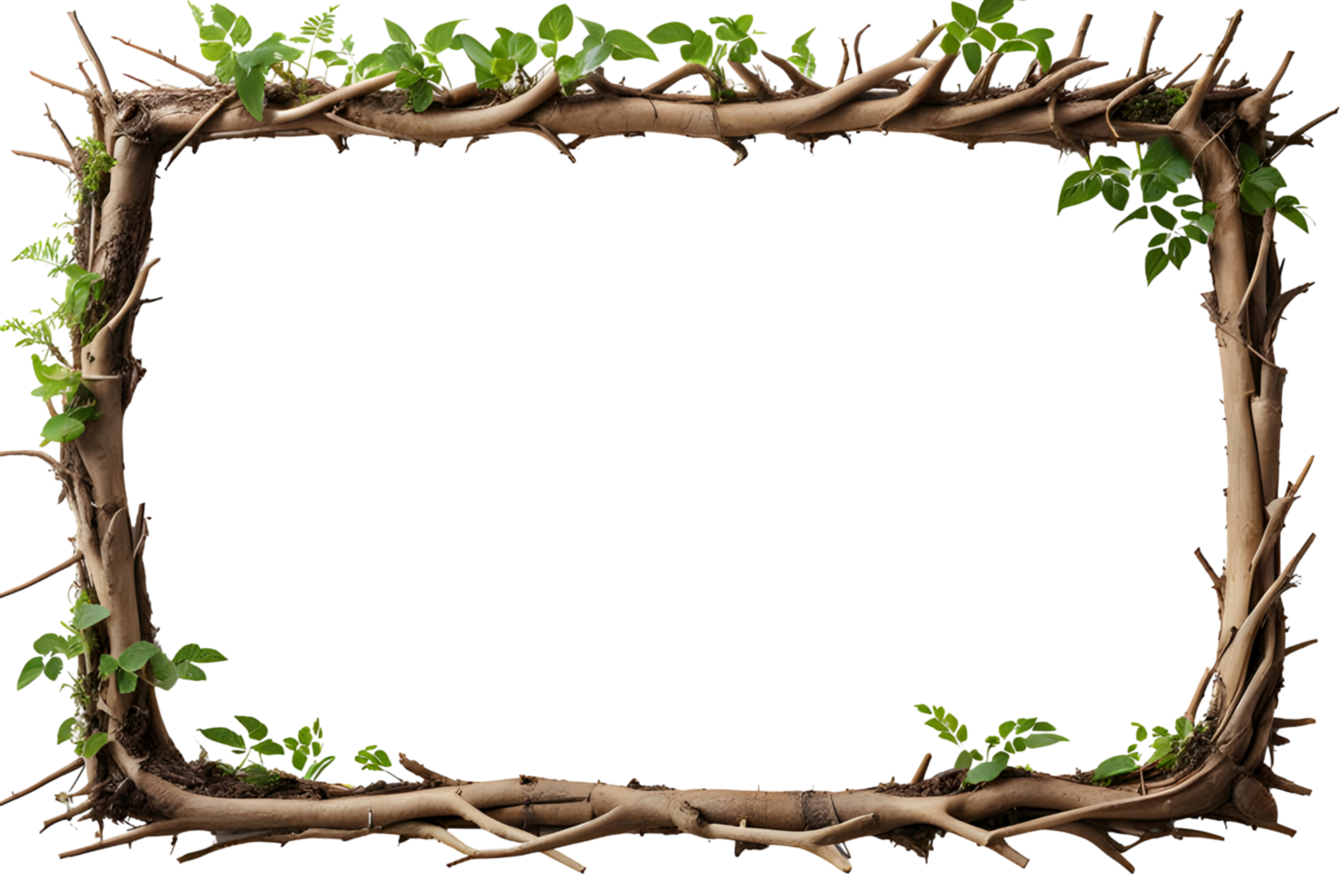 AI generated Root border frame PNG transparent background