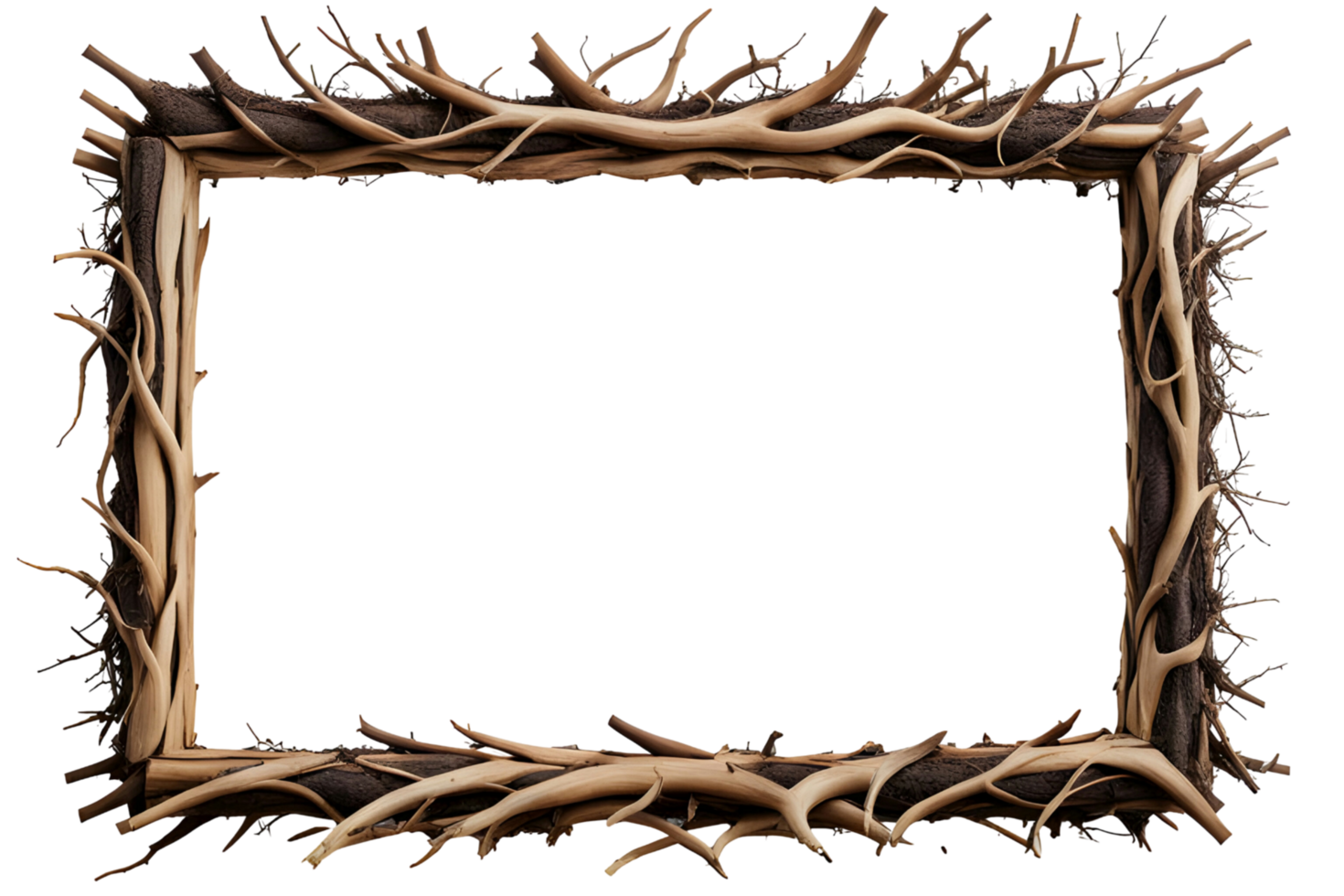 AI generated Root border frame PNG transparent background