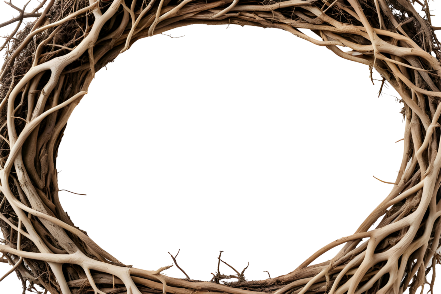 AI generated Root border frame PNG transparent background
