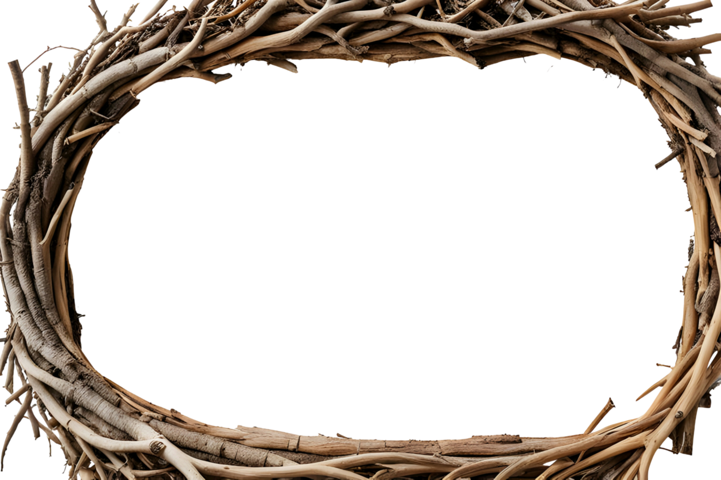 AI generated Root border frame PNG transparent background