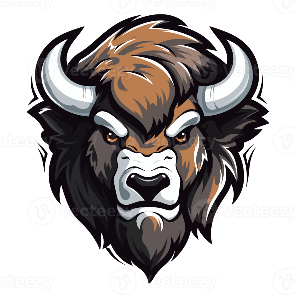 Collection of American Bison Bull Head Logo Designs Isolated png