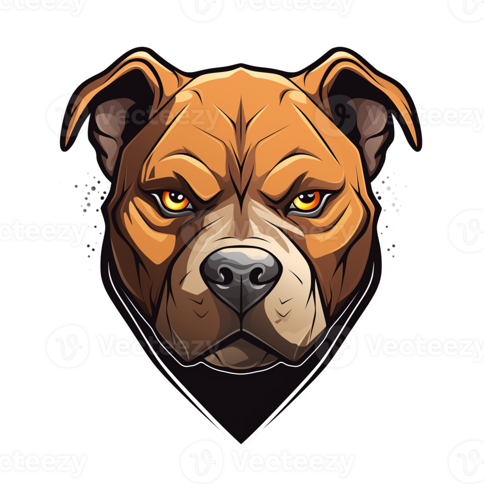 Collection of Angry Staring Pitbull Head Logo Designs Isolated png
