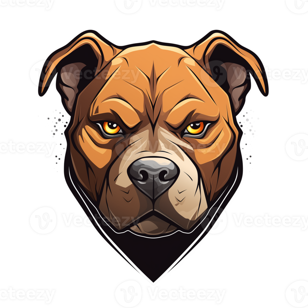 colección de enojado curioso pitbull cabeza logo diseños aislado png