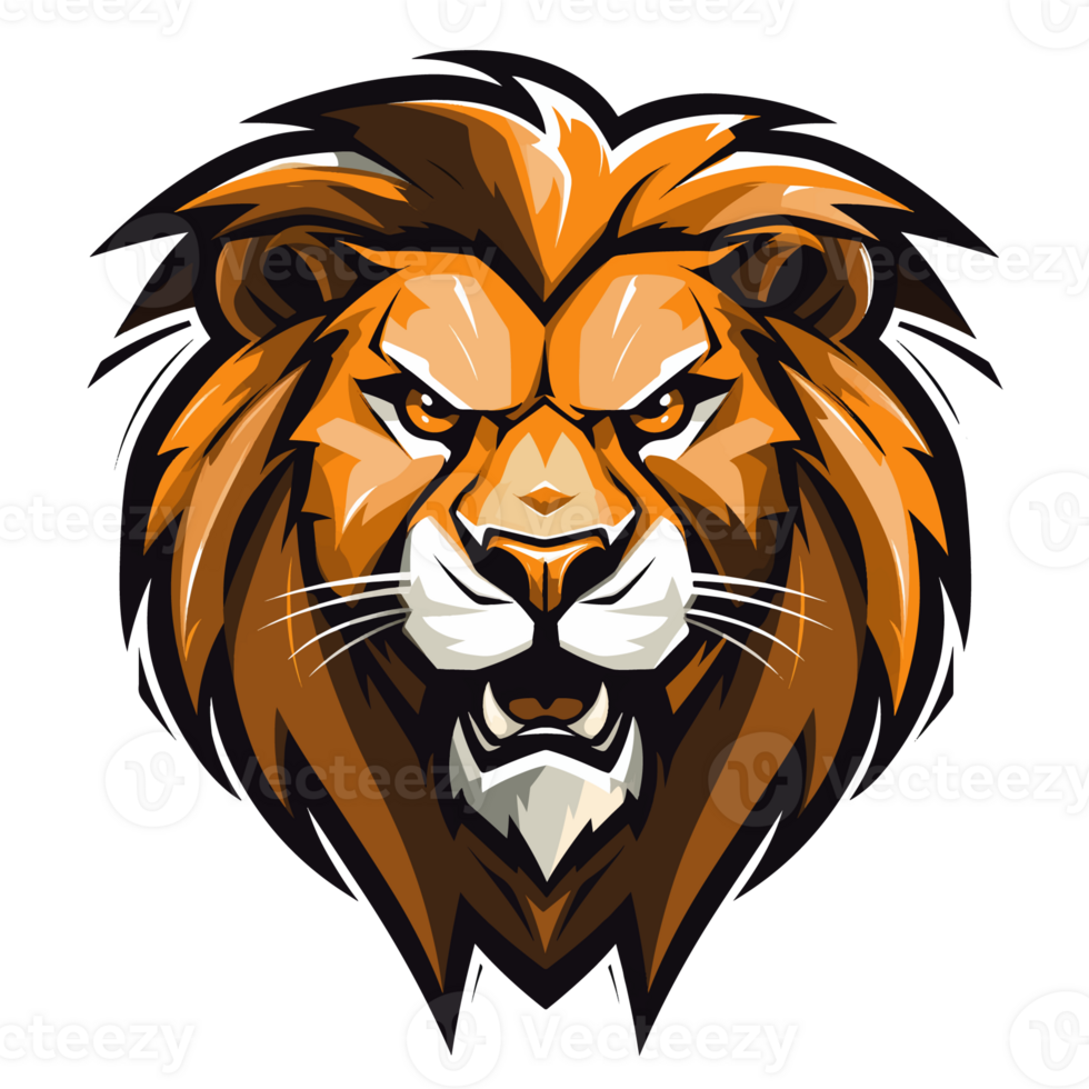 Collection of Angry Roaring Lion Head Logo Designs Isolated png
