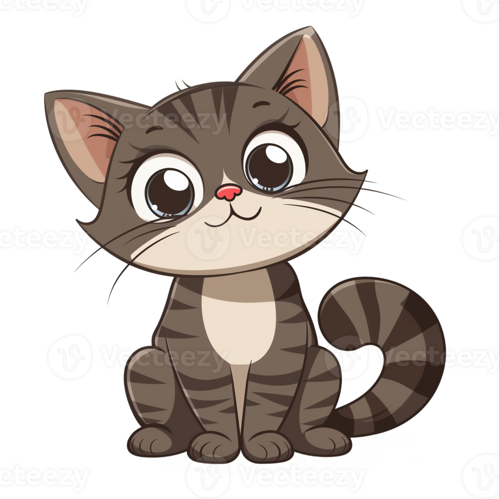 Collection of Lovely Cute Little Cat Cartoons Isolated png