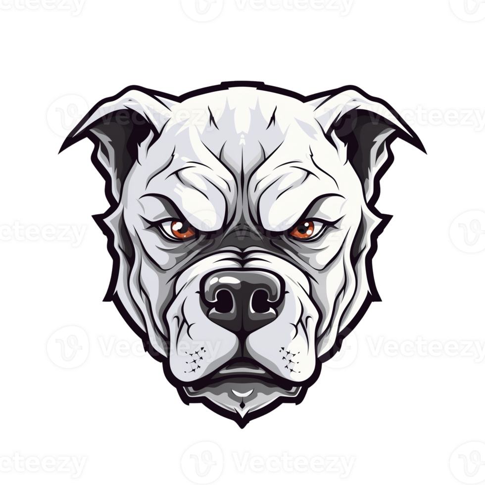 Collection of Angry Staring Pitbull Head Logo Designs Isolated png