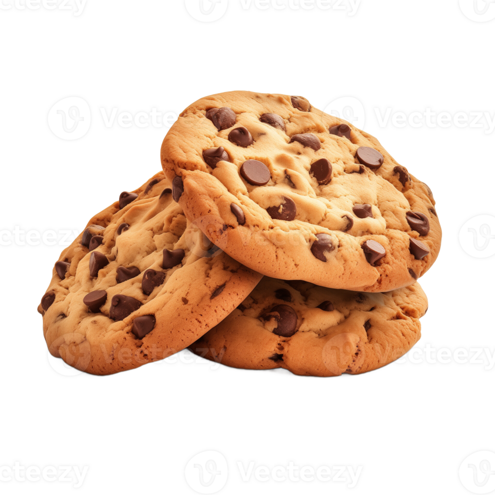 AI generated Collection of Visually Appealing Chocolat Chip Cookies Isolated png