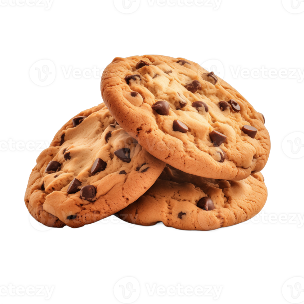 AI generated Collection of Visually Appealing Chocolat Chip Cookies Isolated png