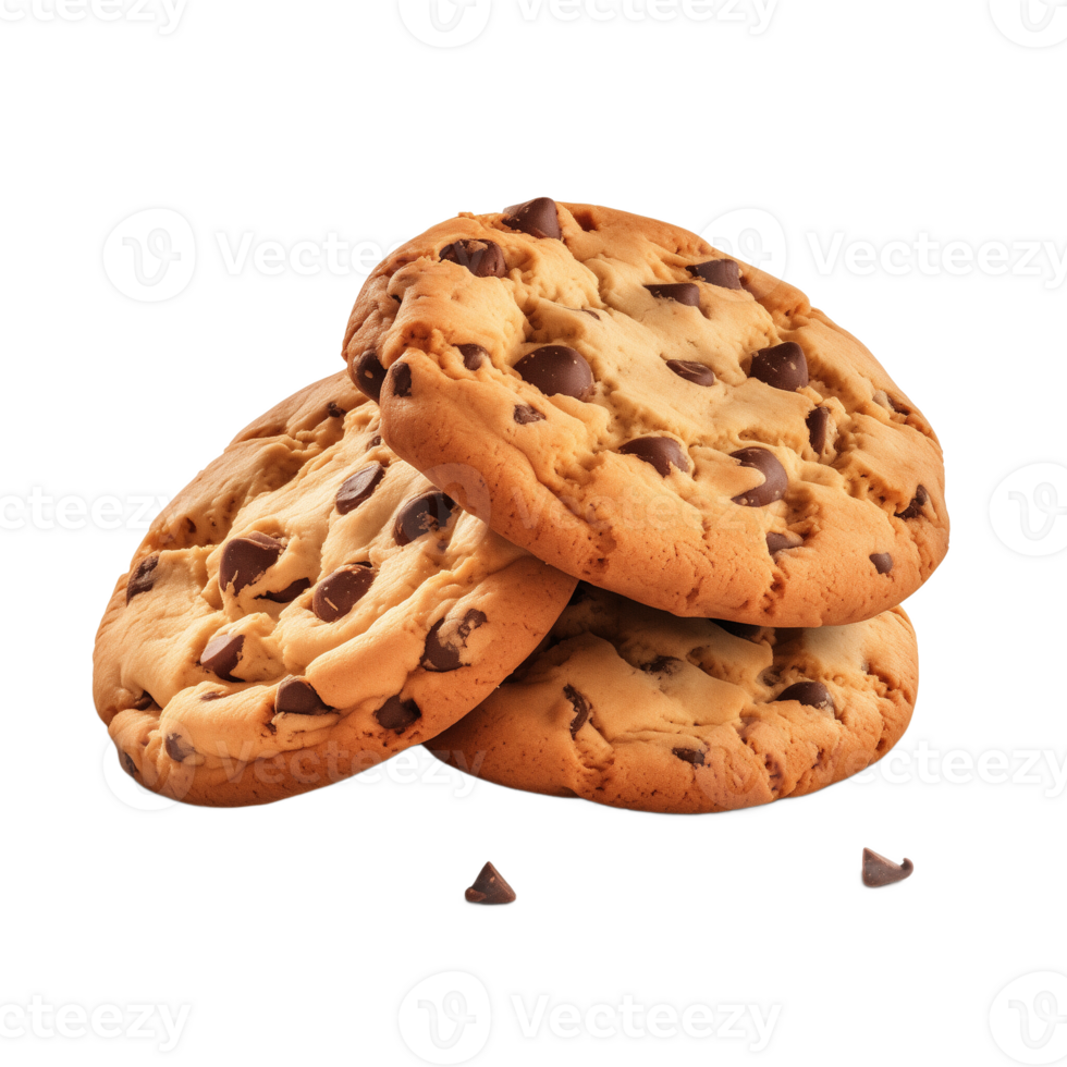 AI generated Collection of Visually Appealing Chocolat Chip Cookies Isolated png