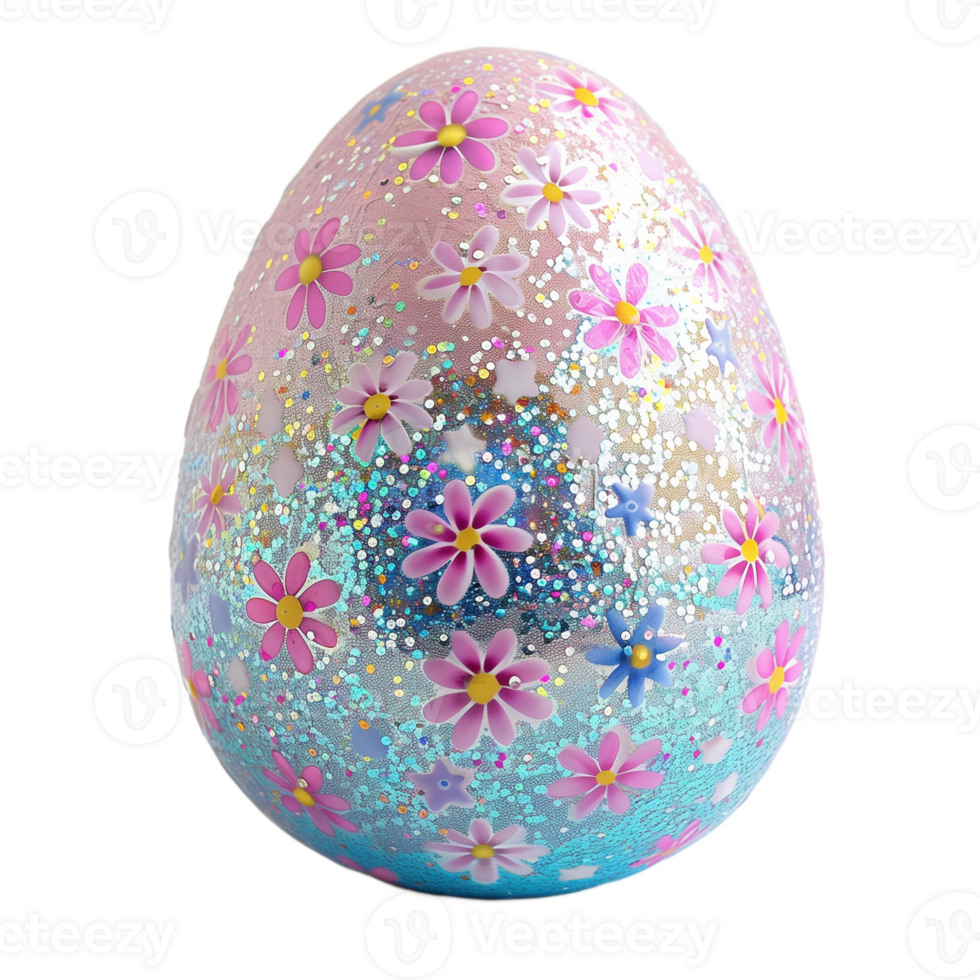 AI generated Variety of Colorful Glitter Easter Eggs Isolated png