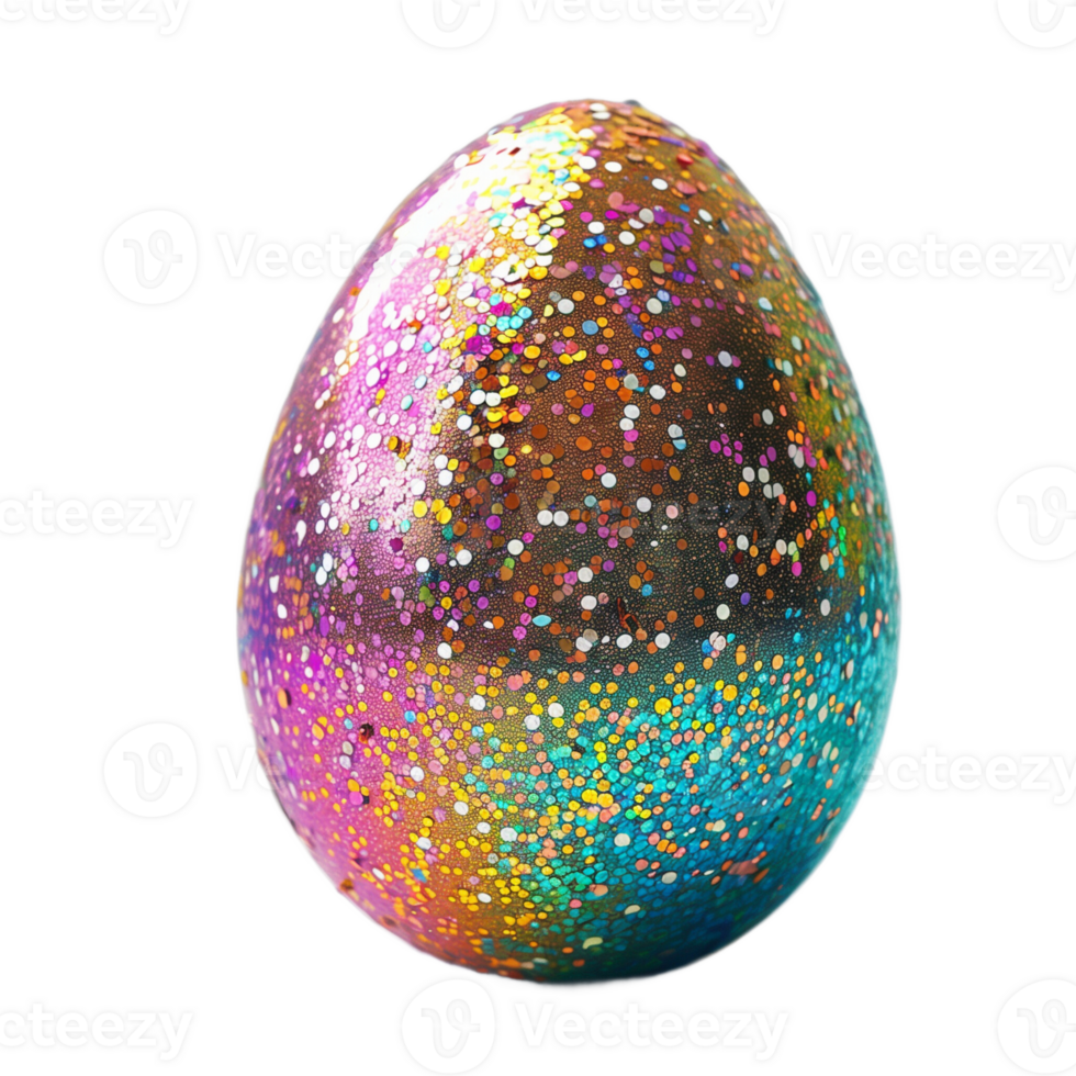 AI generated Variety of Colorful Glitter Easter Eggs Isolated png