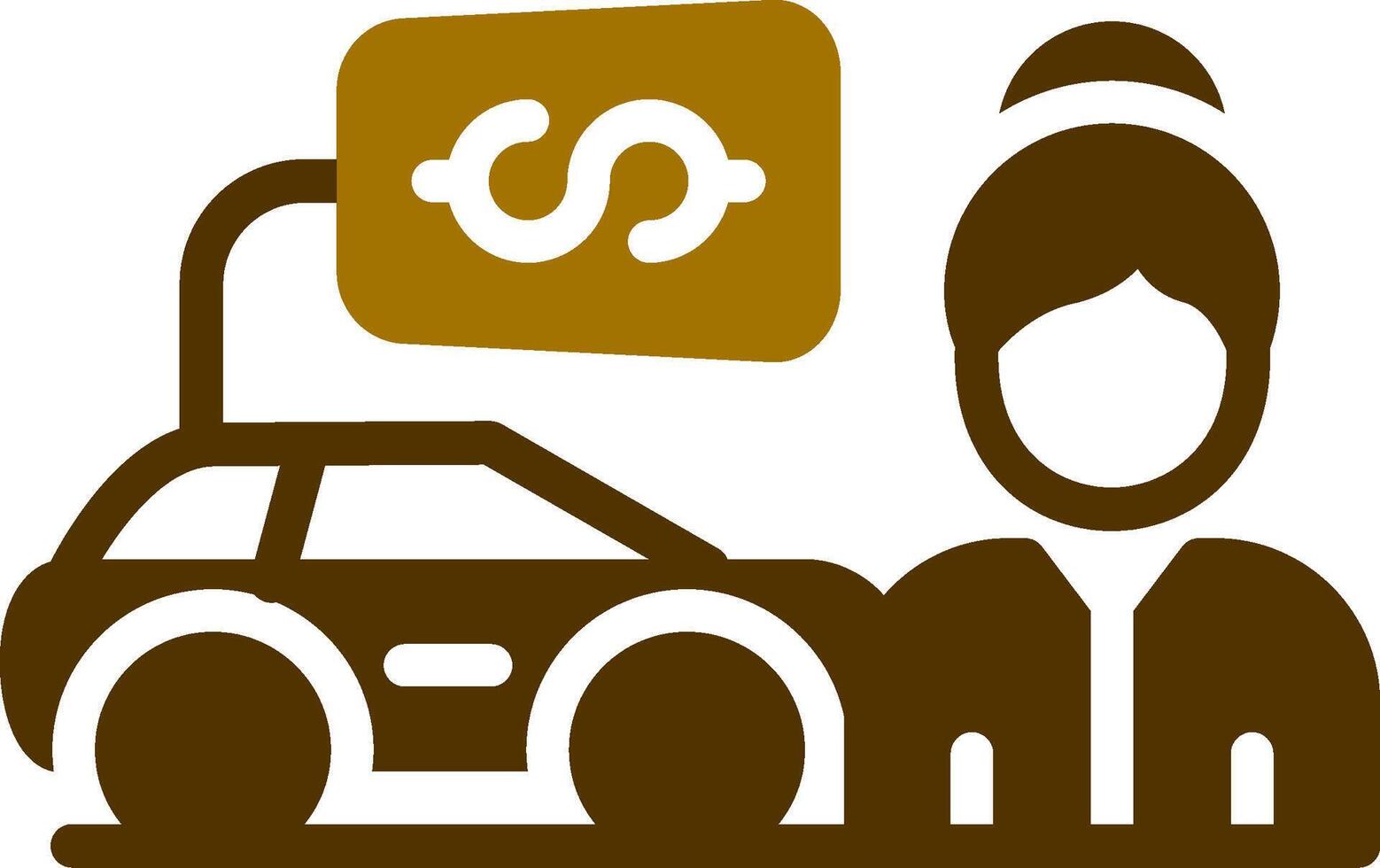 Car Saleswoman Creative Icon Design vector