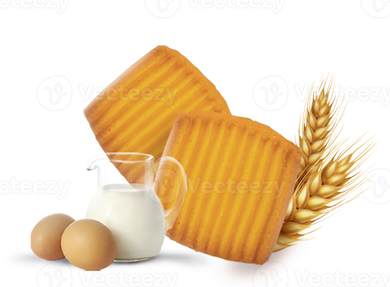 crispy  biscuits cracker isolated on transparent background png file Pro PNG