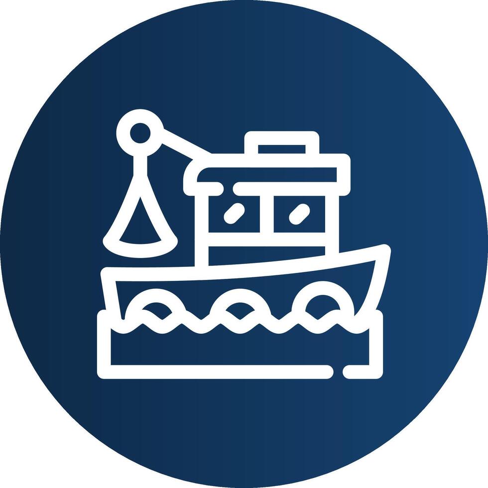 Fishing Boat Creative Icon Design vector