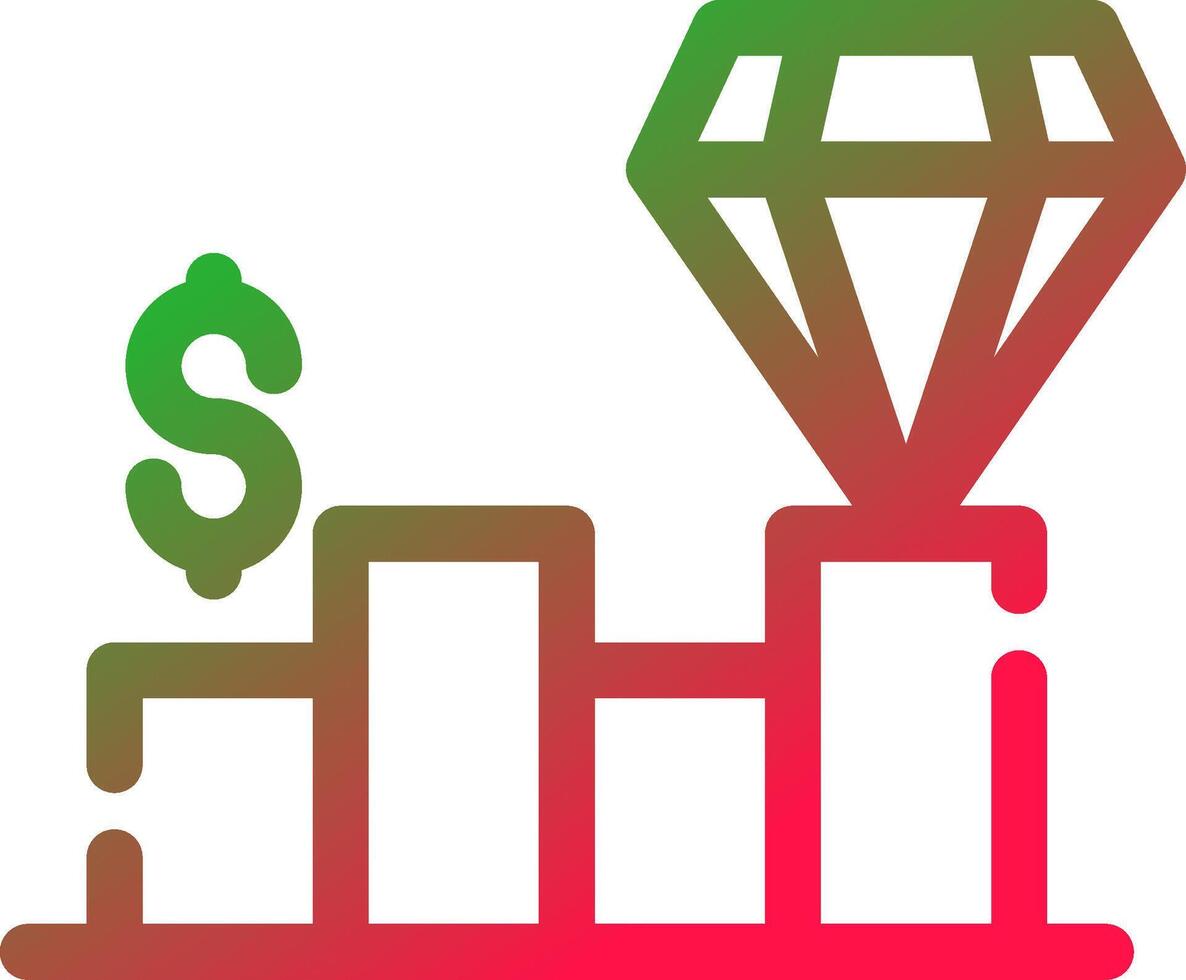 Line Red and Green Gradient vector