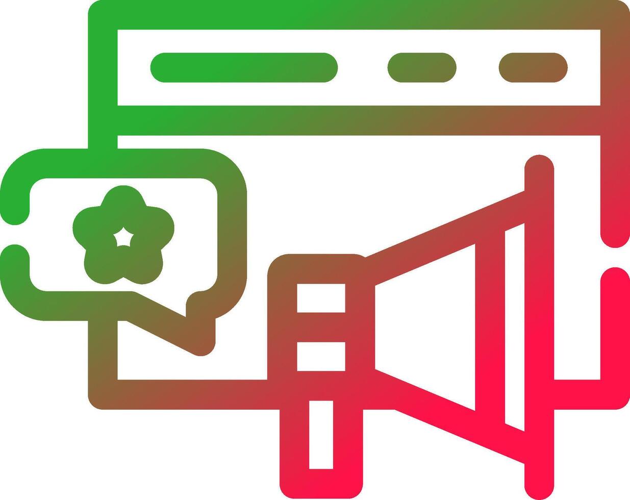 Line Red and Green Gradient vector