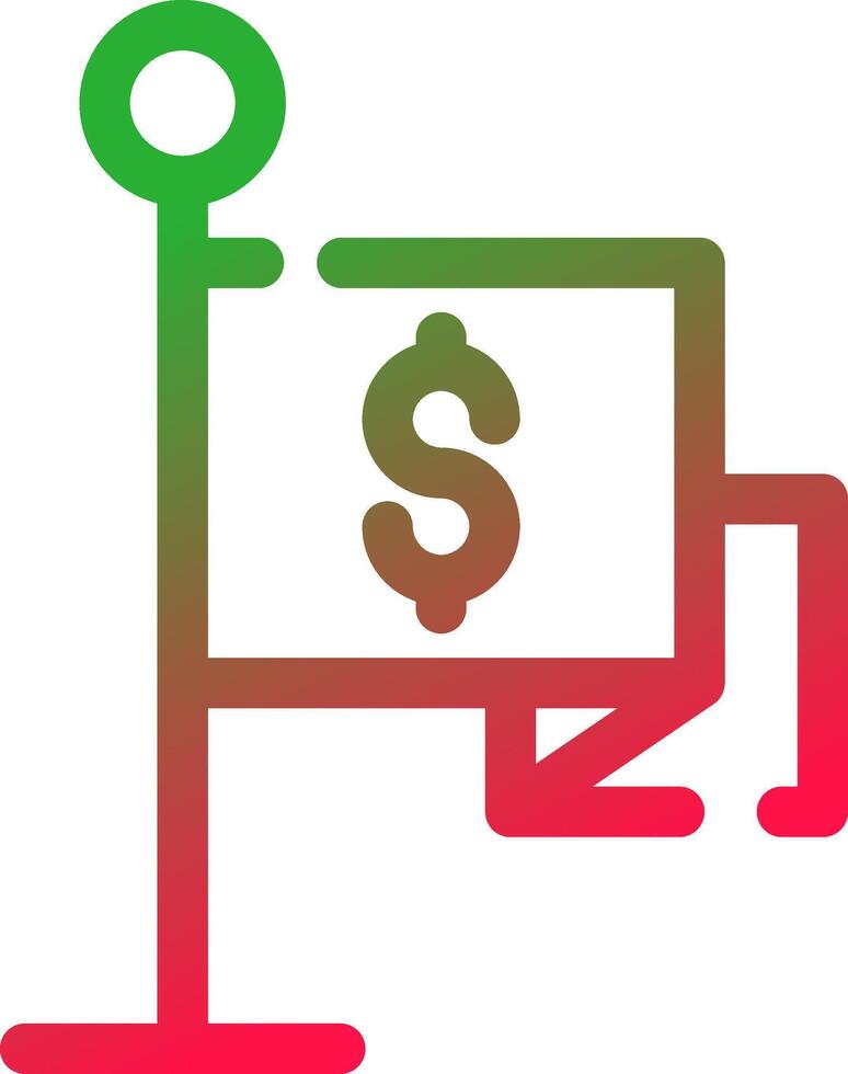 Line Red and Green Gradient vector