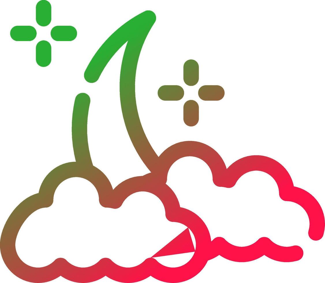 Cloudy Night Creative Icon Design vector
