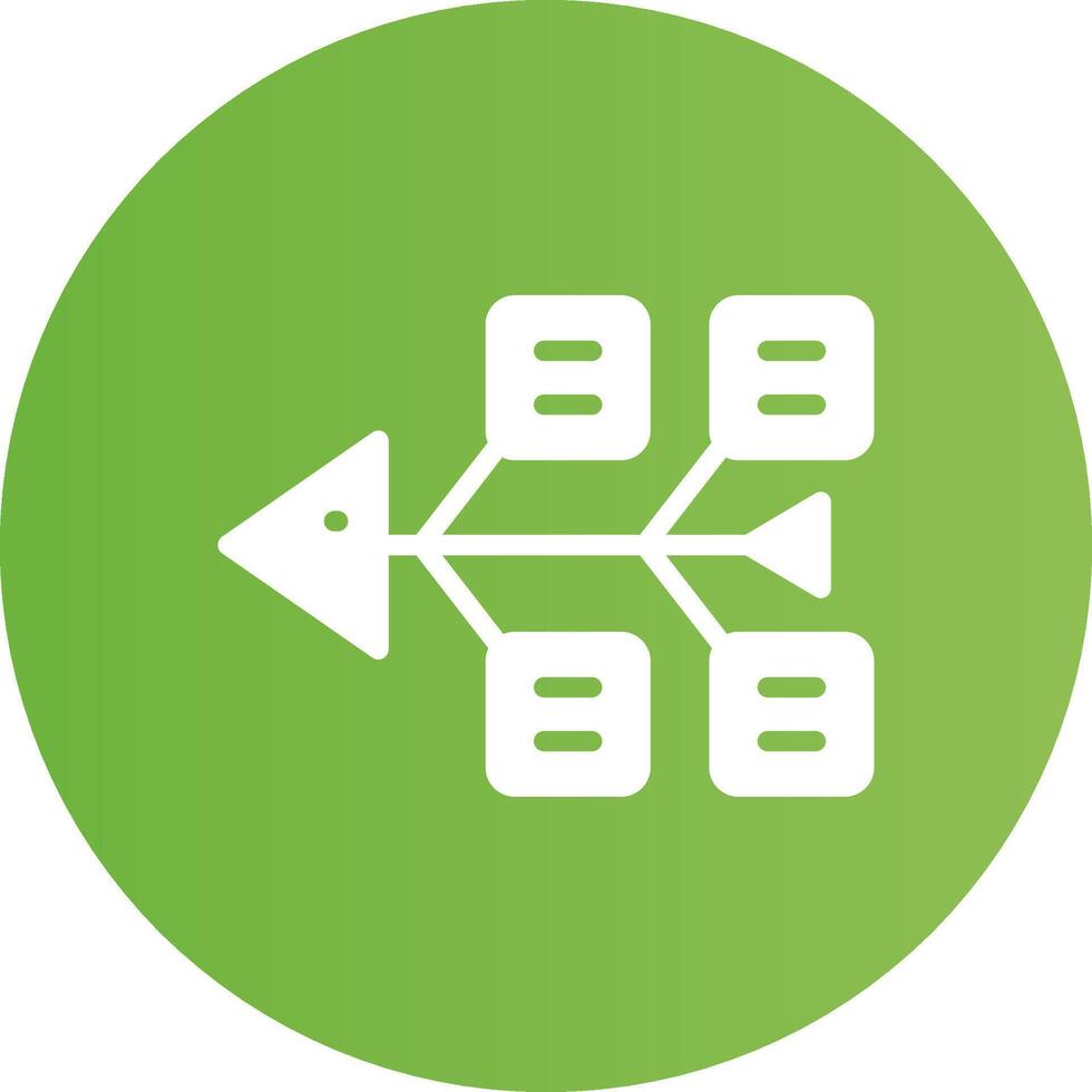 Fishbone Diagram Creative Icon Design vector