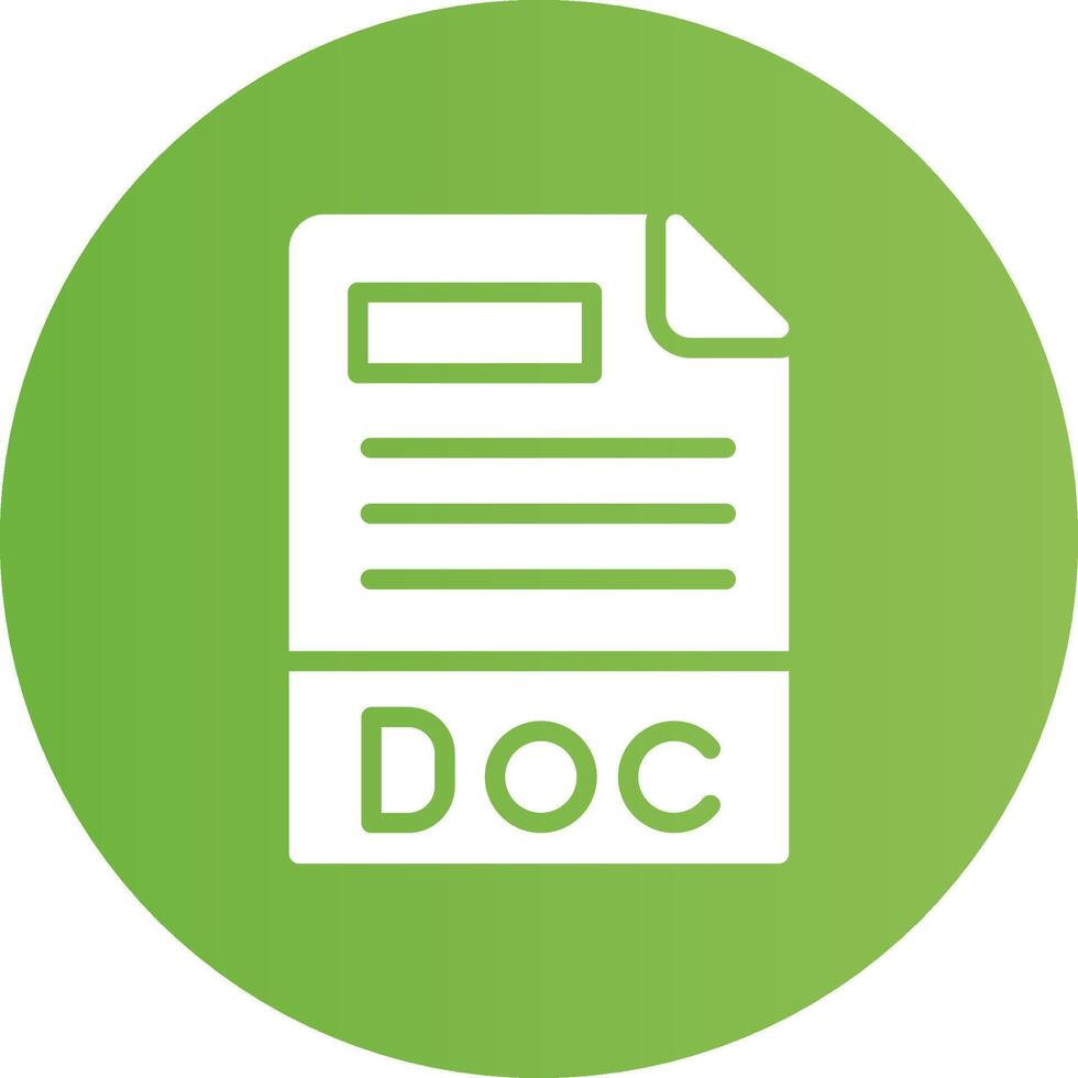 Doc File Format Creative Icon Design vector