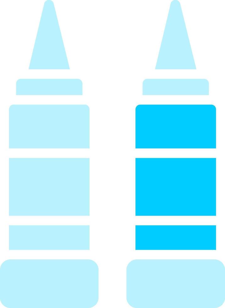 línea dos azul color vector