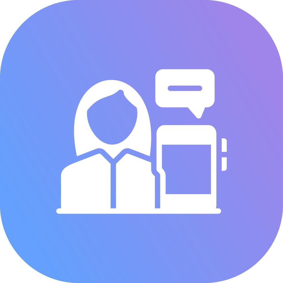 Digital Native Female Creative Icon Design vector