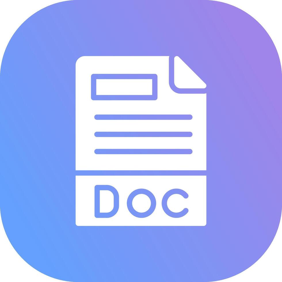 Doc File Format Creative Icon Design vector