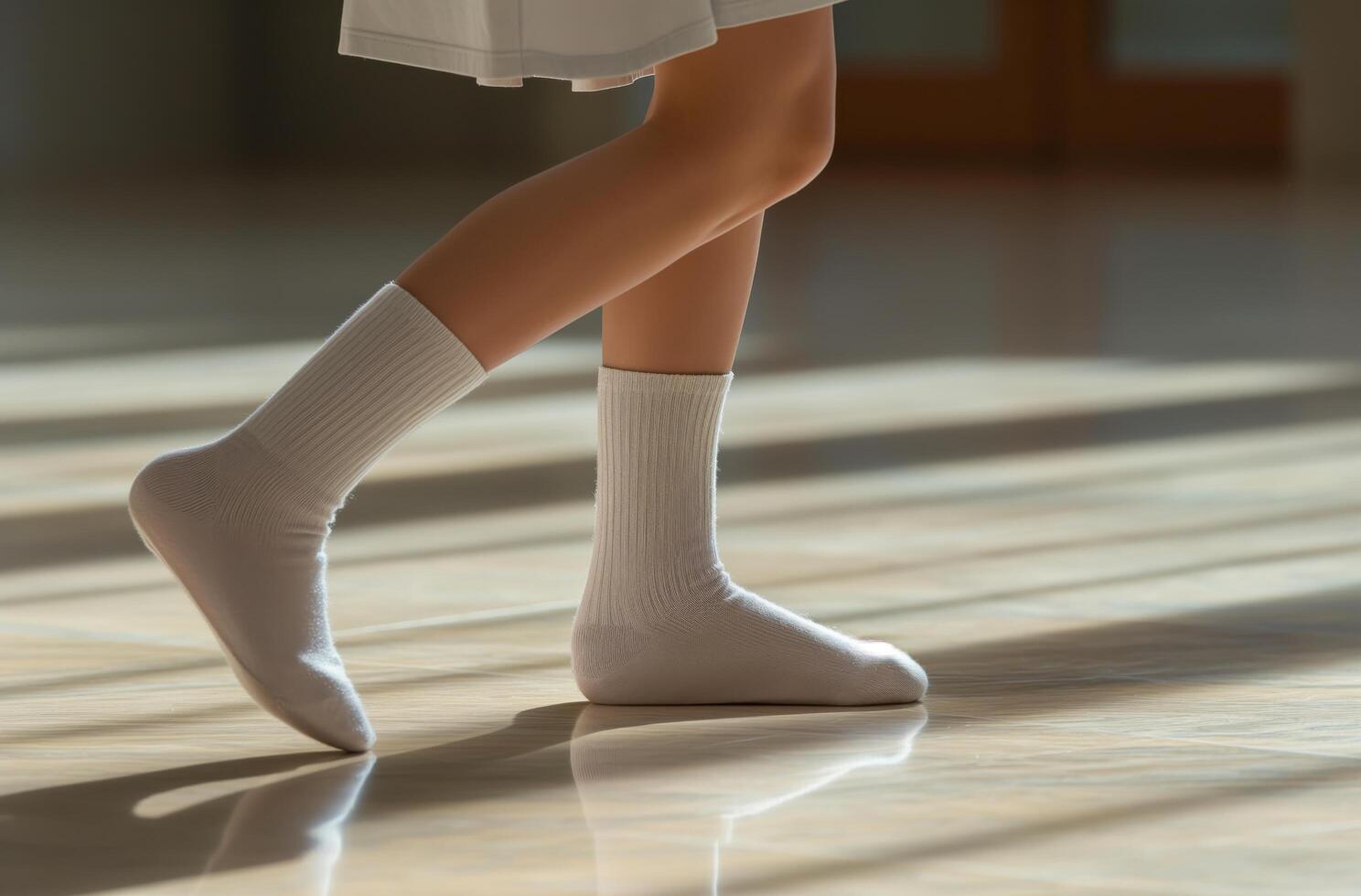 AI generated Steps in white socks photo