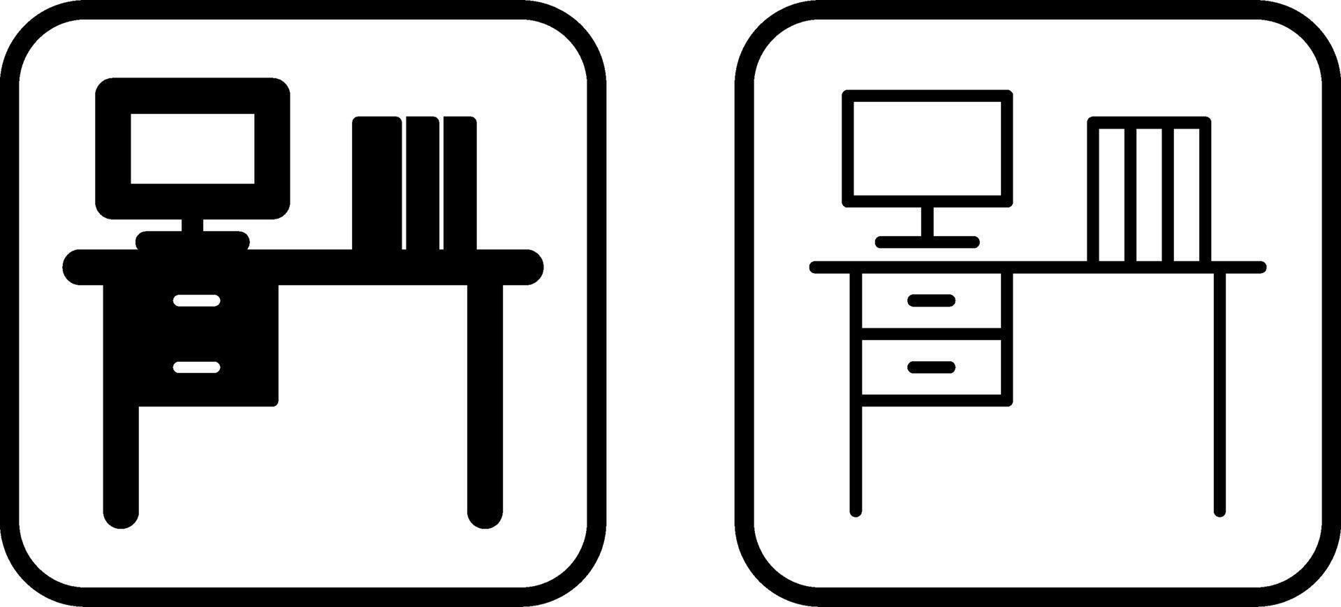 Office Desk Vector Icon