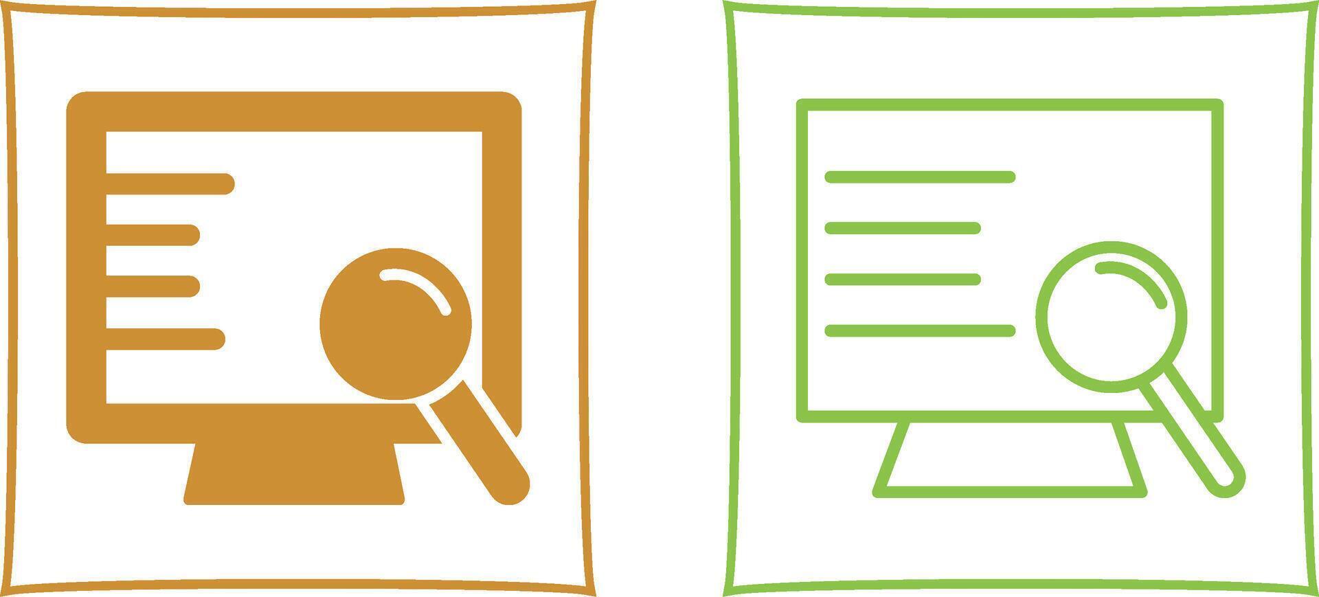 Computer Search Vector Icon