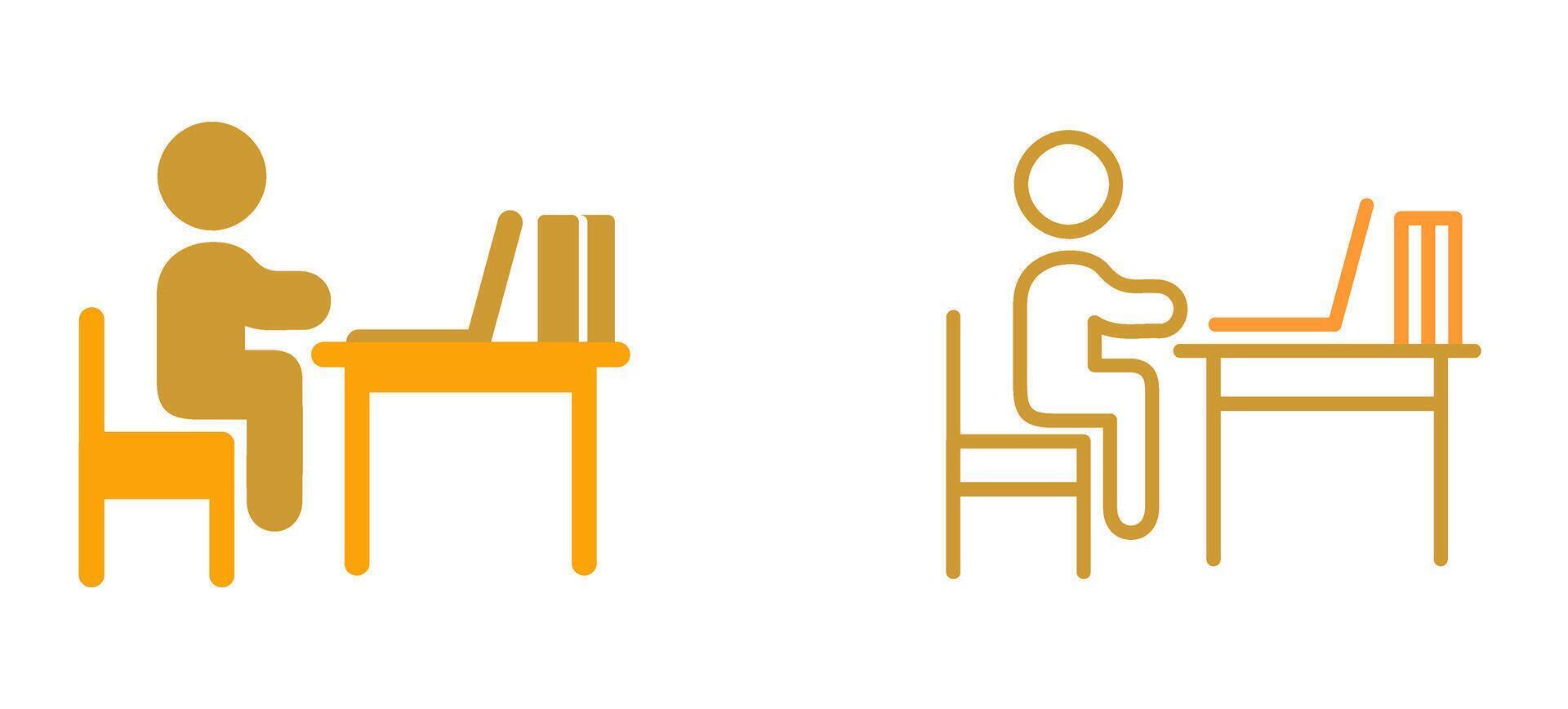 Studying Desk Vector Icon