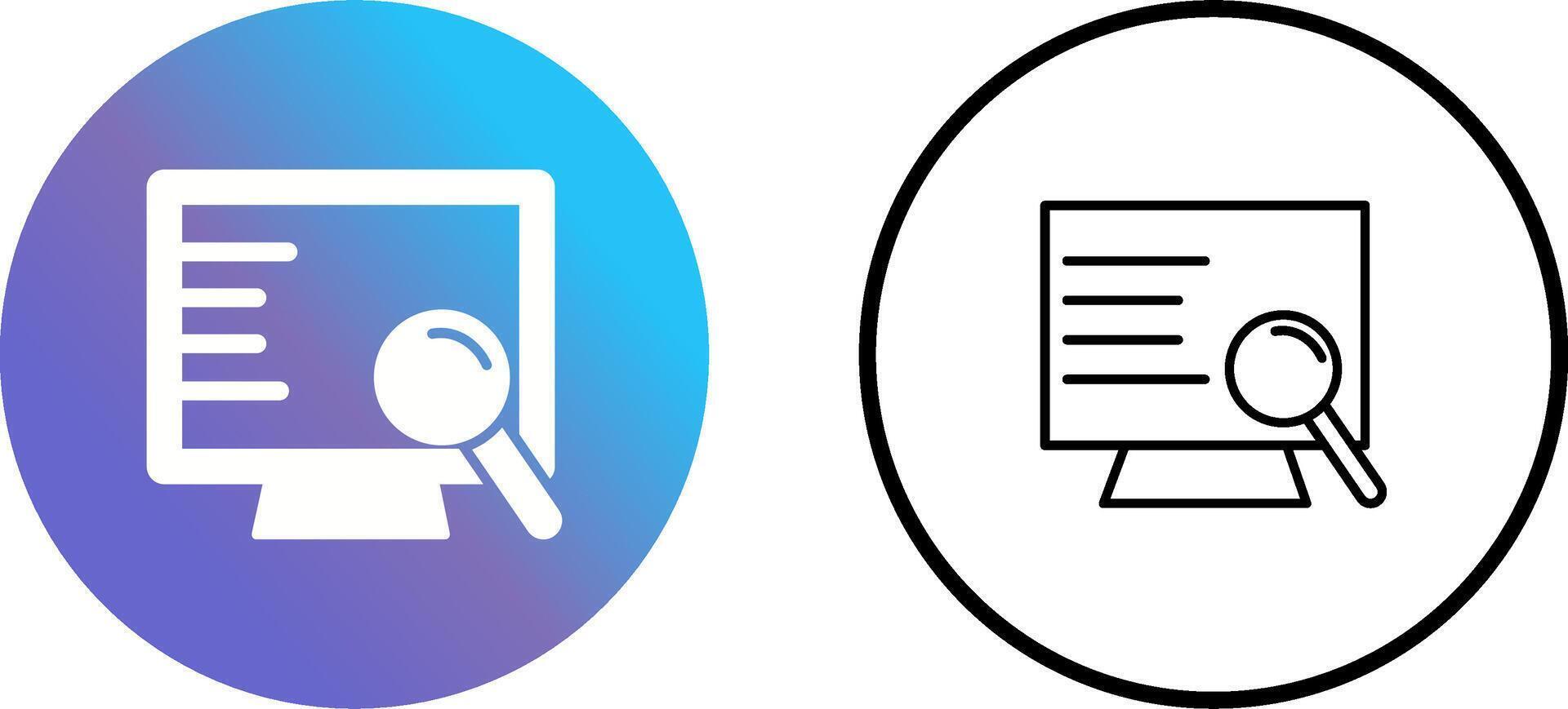 Computer Search Vector Icon